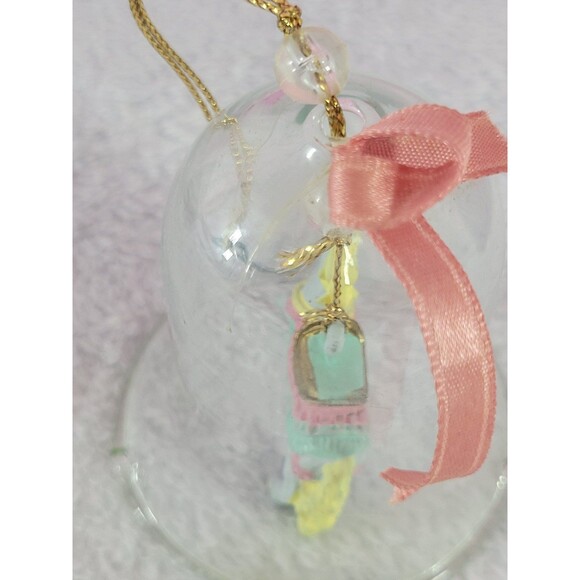 J.S.N.Y Carrousel Bell Sparkling Crystal Hand Painted Porcelain Bisque Ornament - Picture 7 of 10